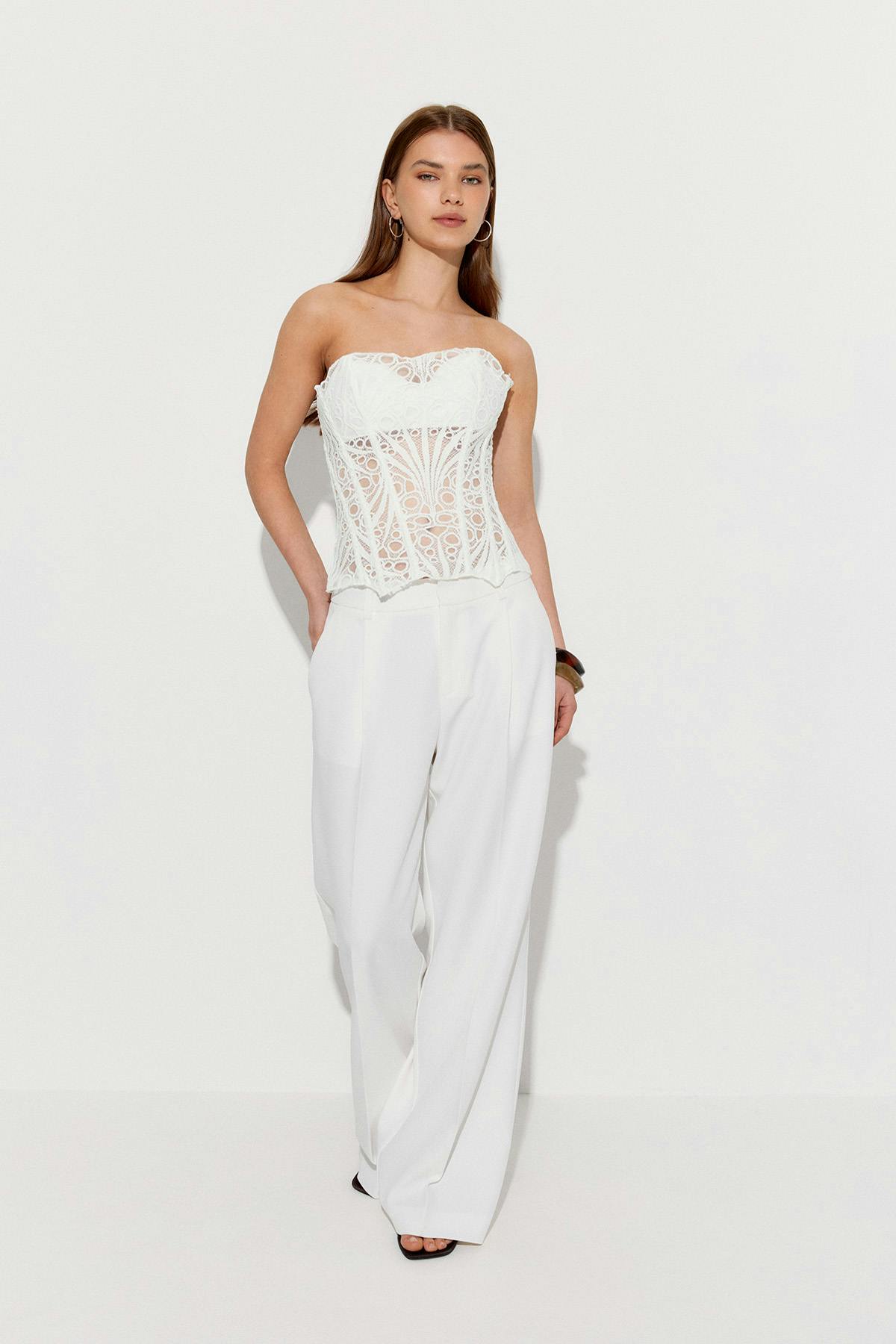 Embroidered corset top