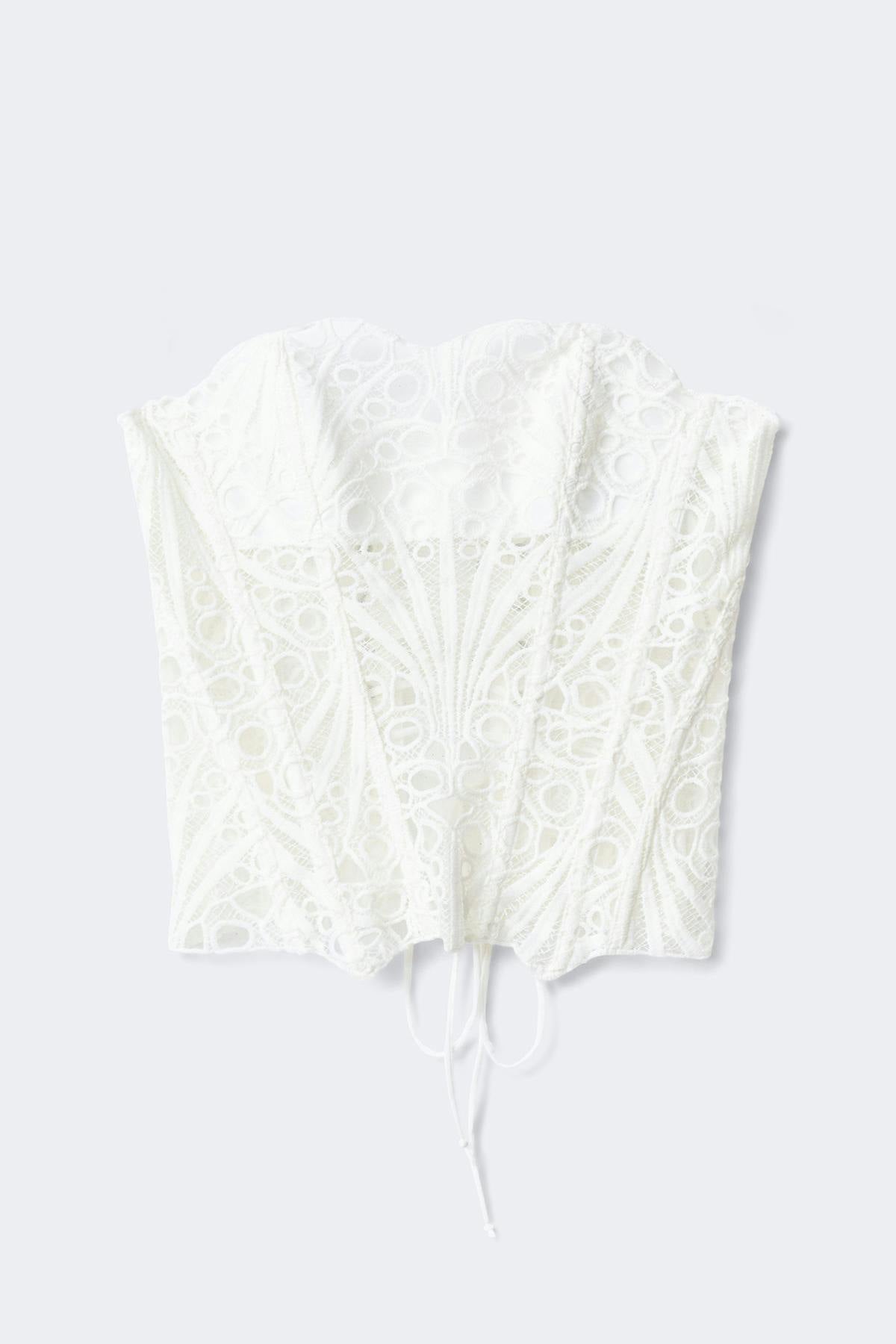 Embroidered corset top