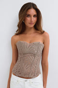 Embroidered corset top