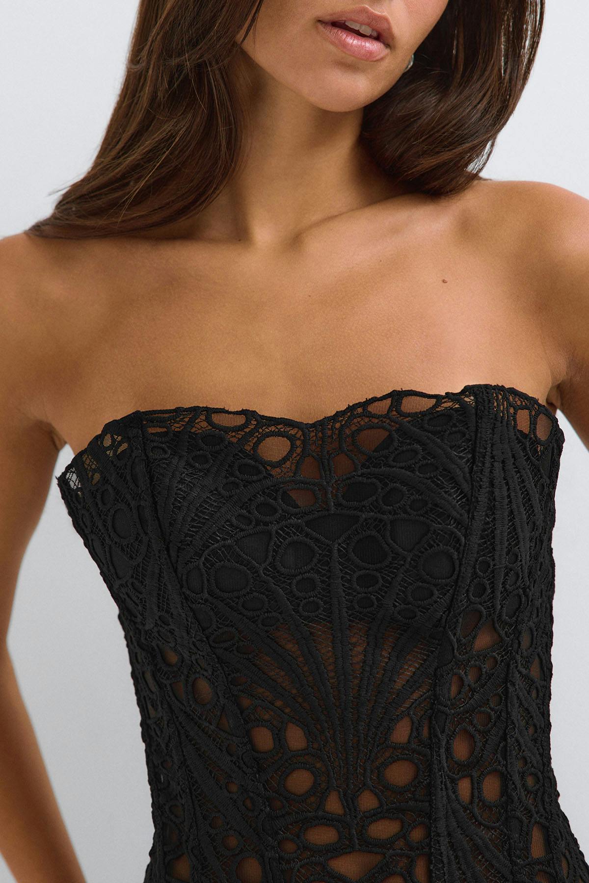 Embroidered corset top