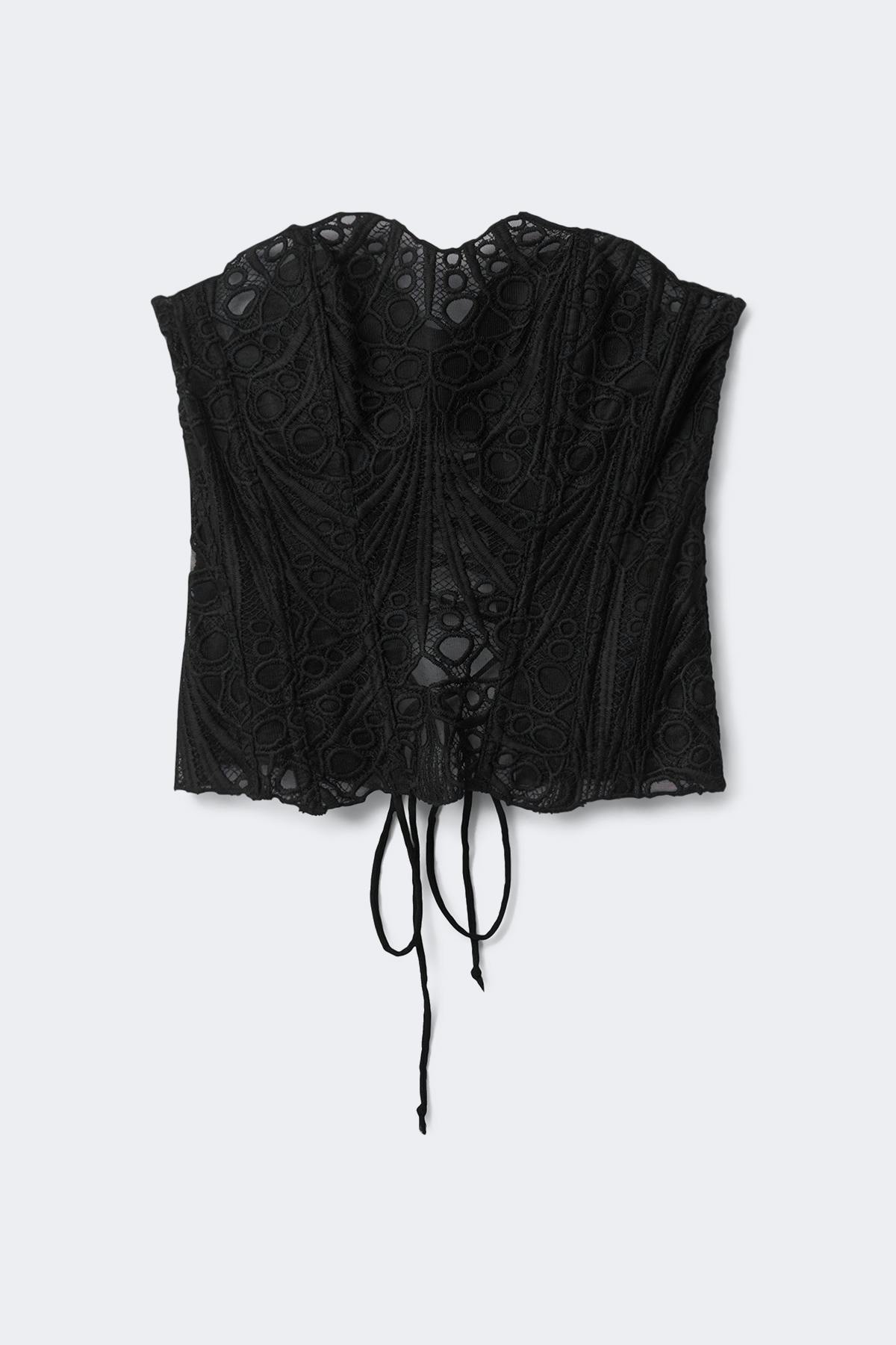 Embroidered corset top