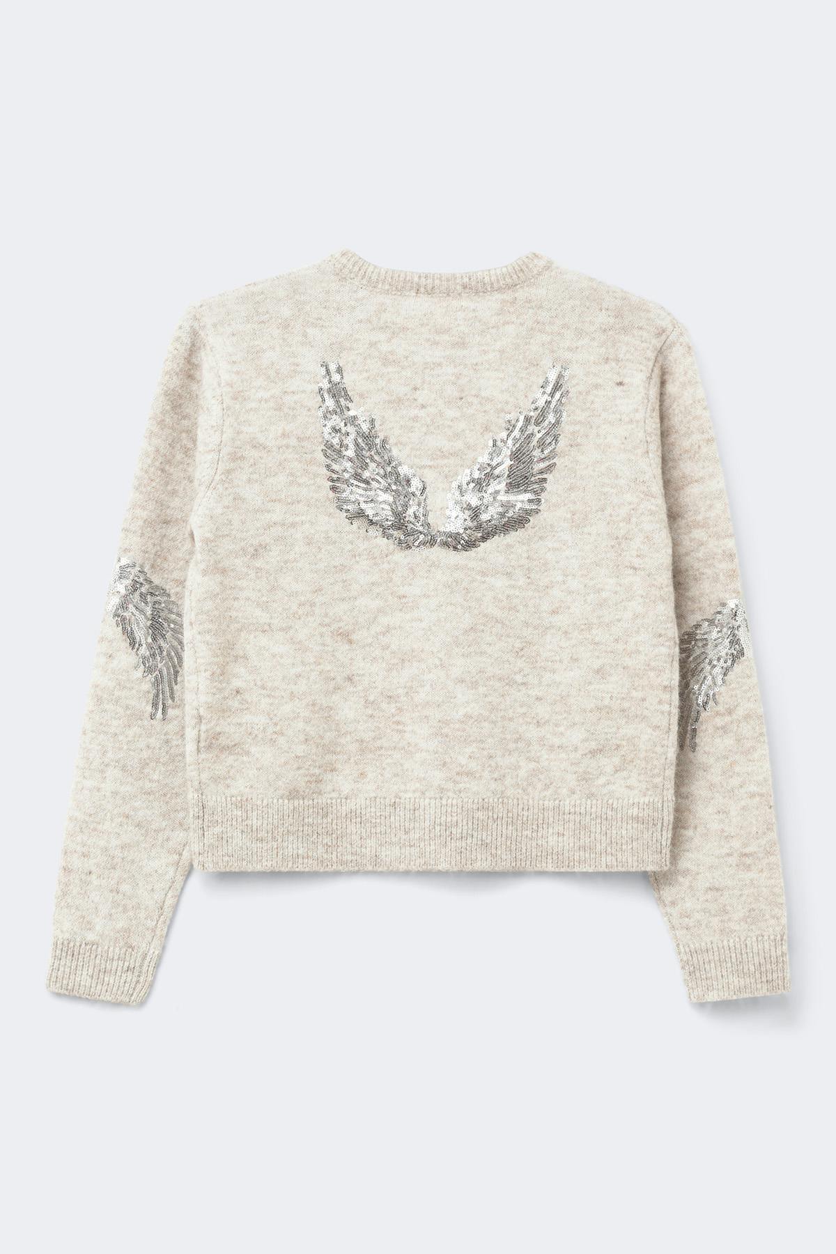 Y knitted sequin cardigan