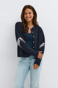 Y knitted sequin cardigan