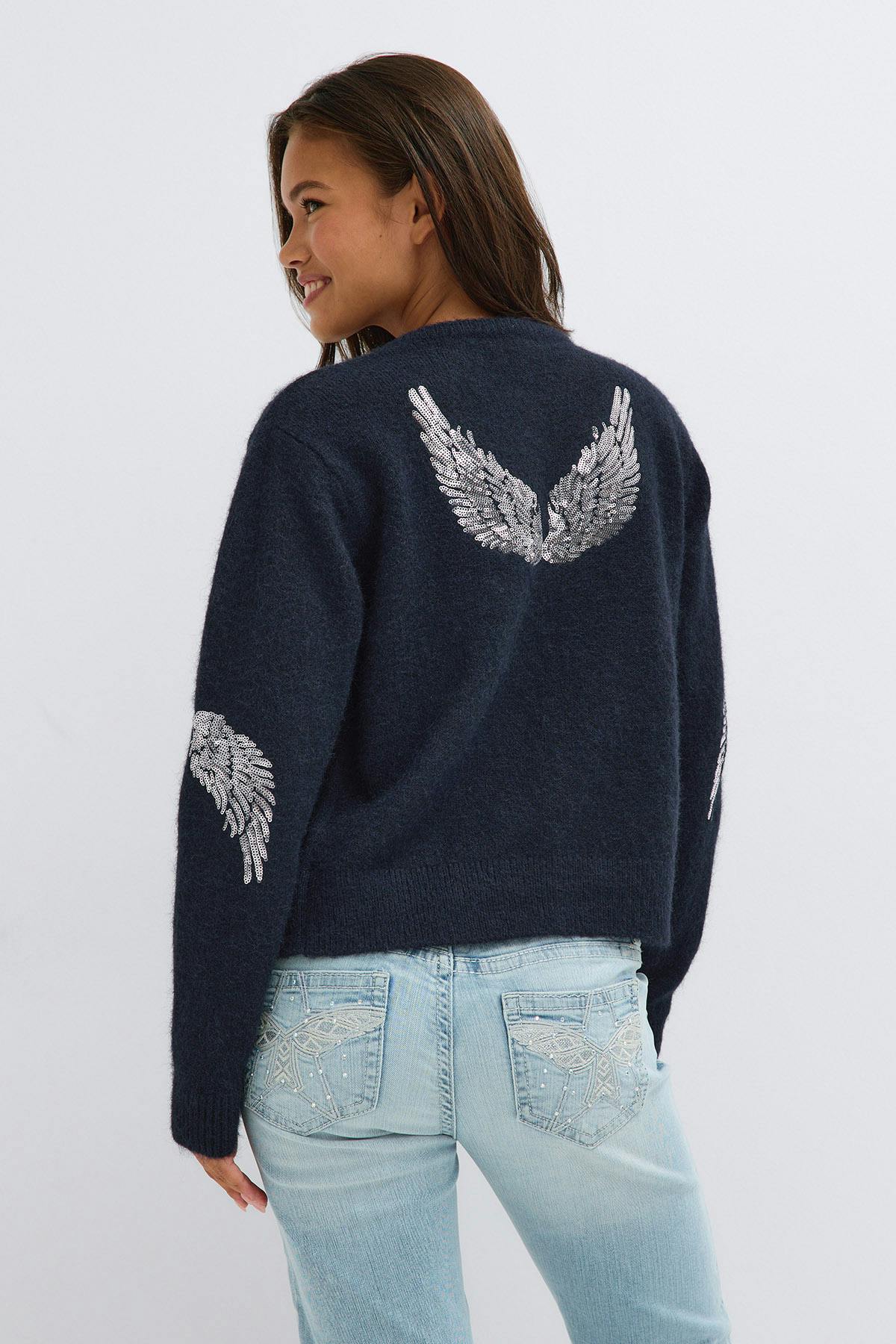 Y knitted sequin cardigan