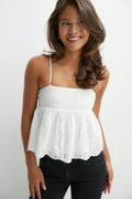 Y broderie anglaise singlet