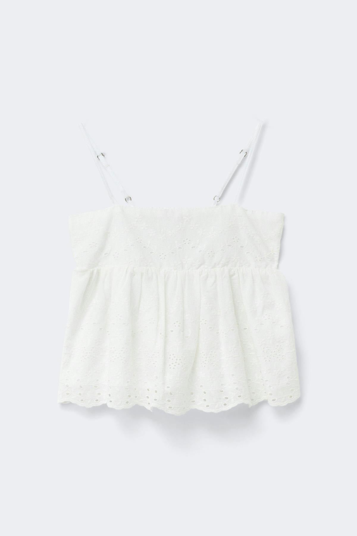 Y broderie anglaise singlet