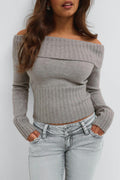 14+ knitted off shoulder top
