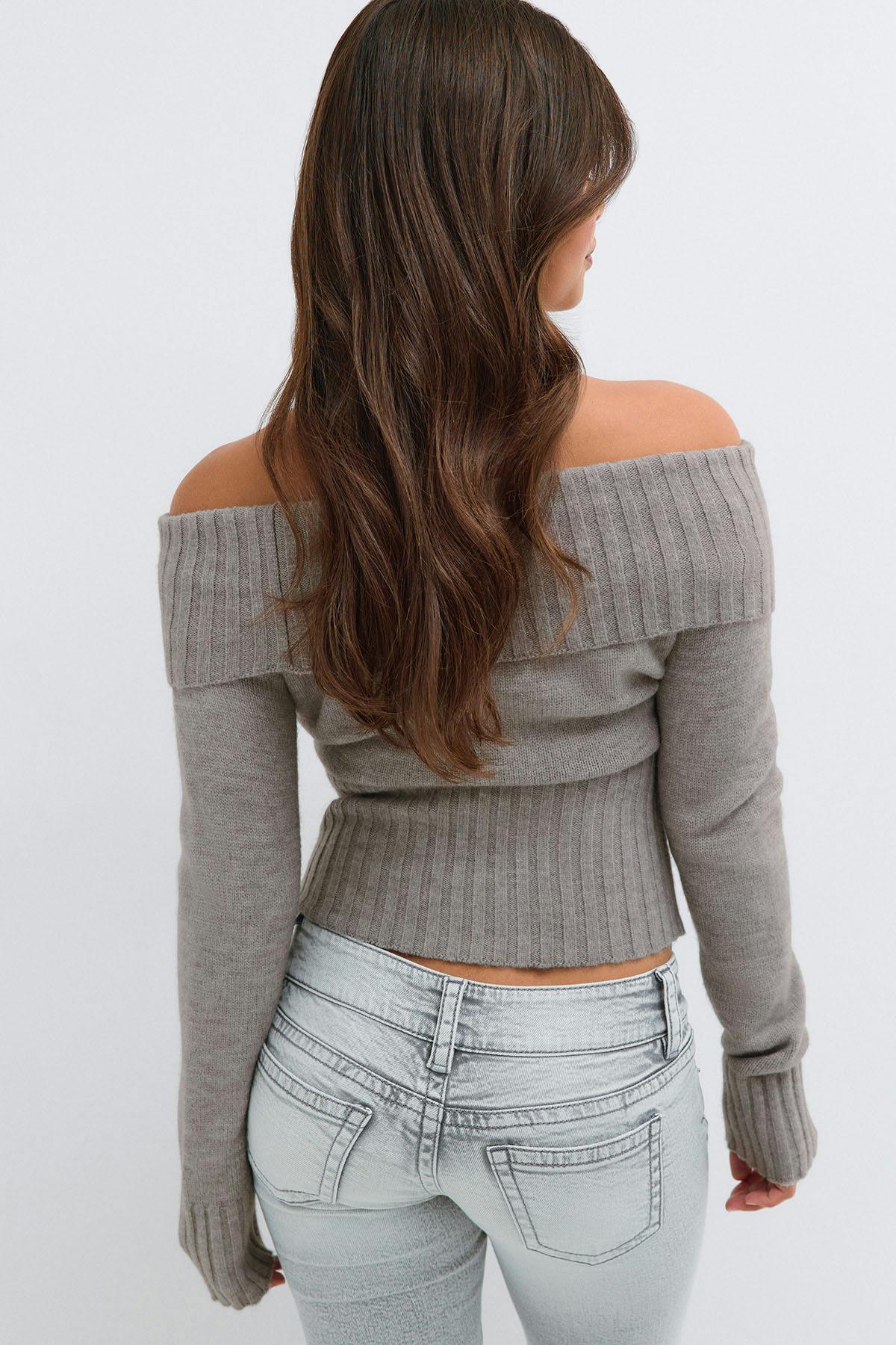14+ knitted off shoulder top