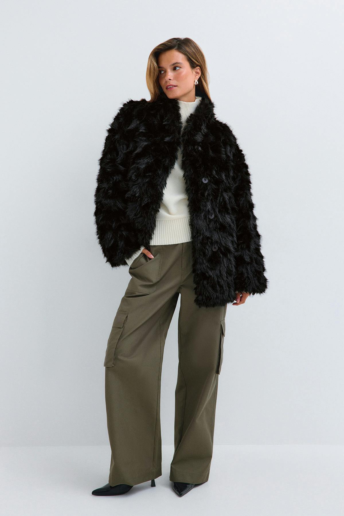 Faux fur jacket