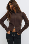 14+ knitted zip cardigan