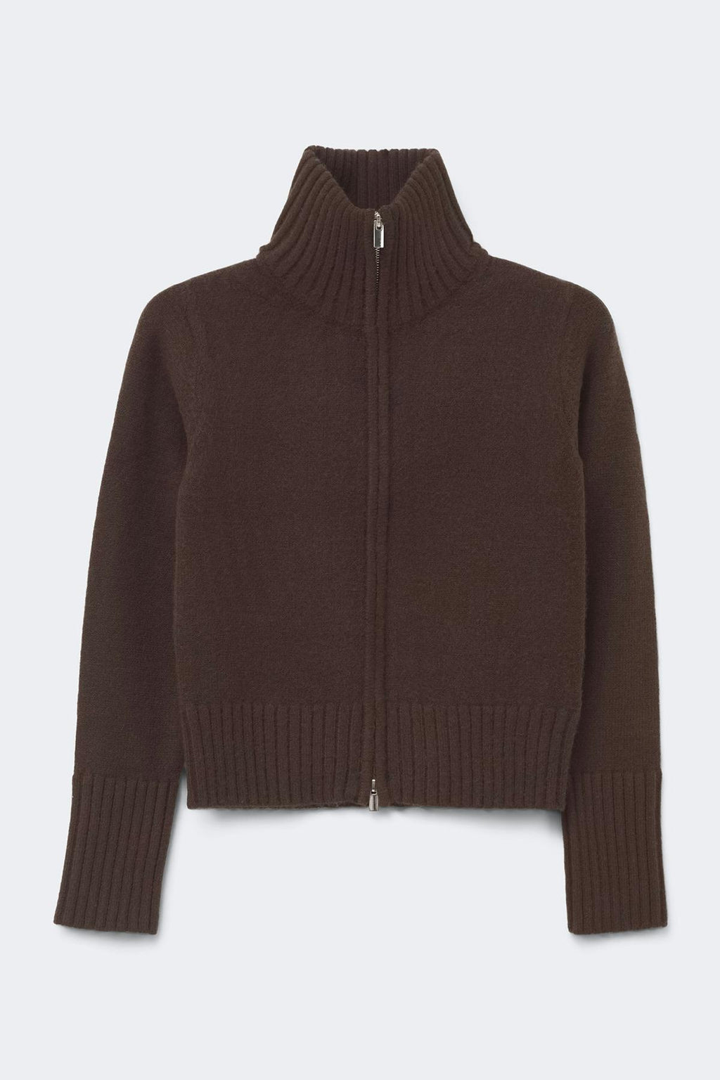 14+ knitted zip cardigan