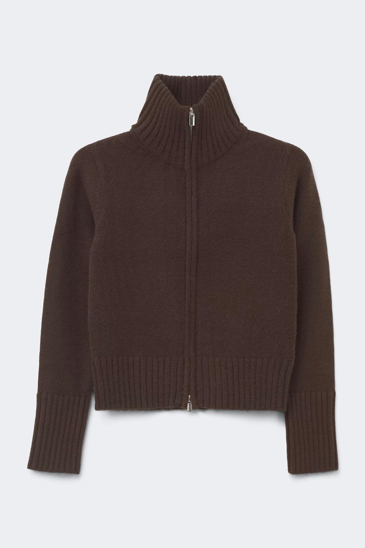 14+ knitted zip cardigan