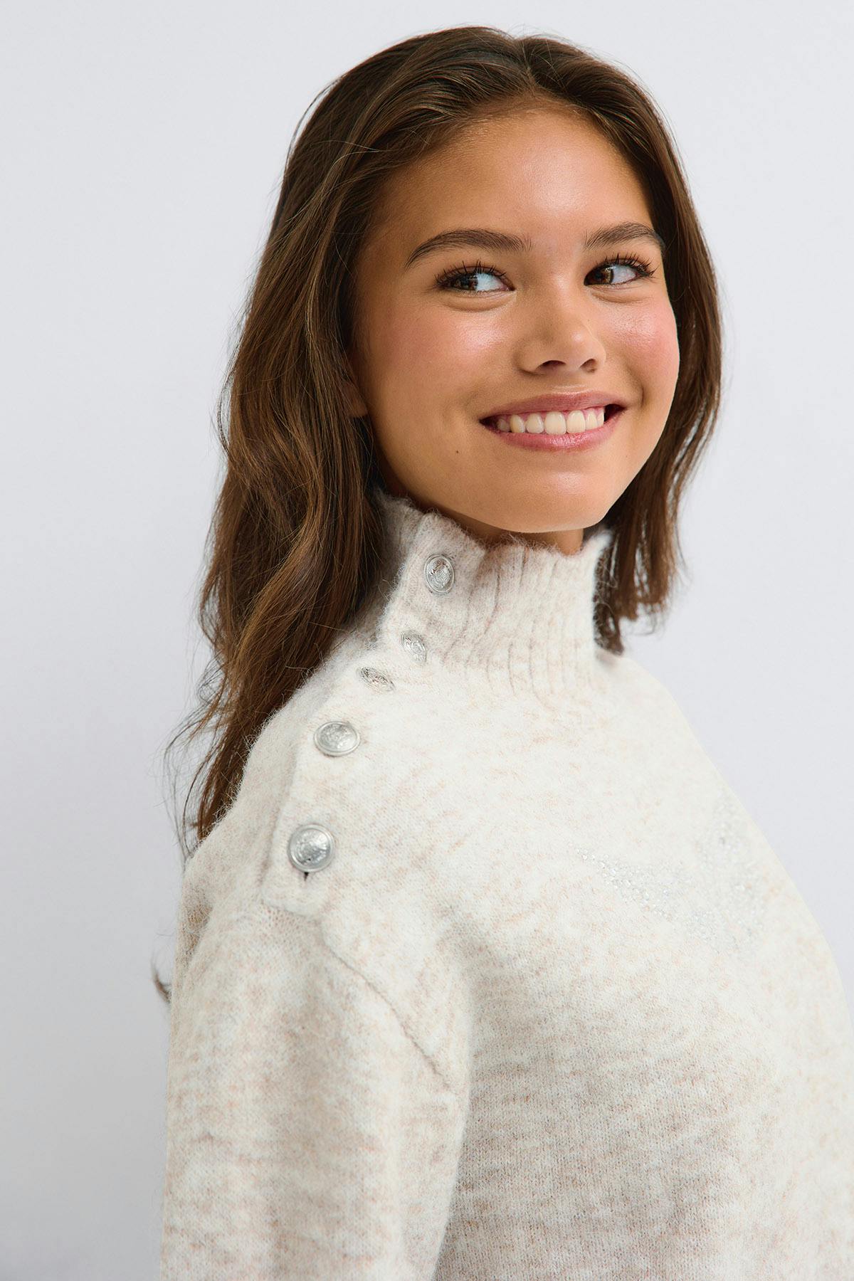 Y knitted polo sweater
