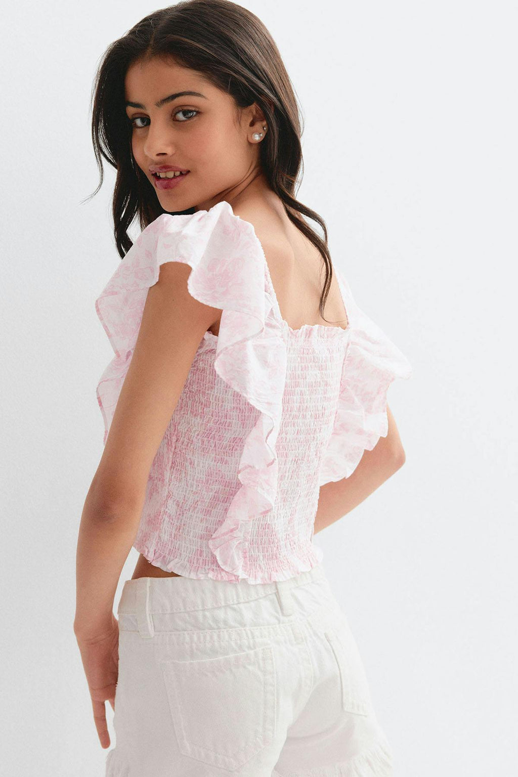 Y smock frill blouse