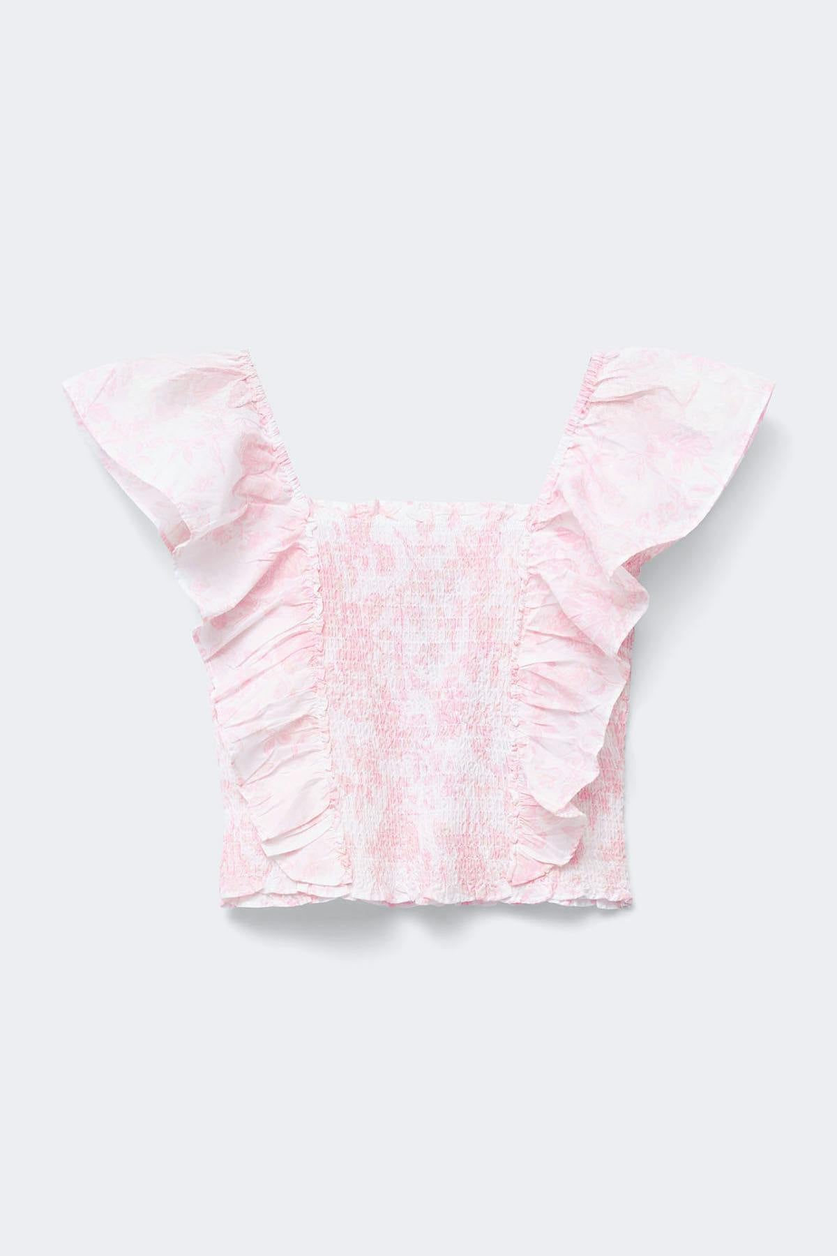 Y smock frill blouse