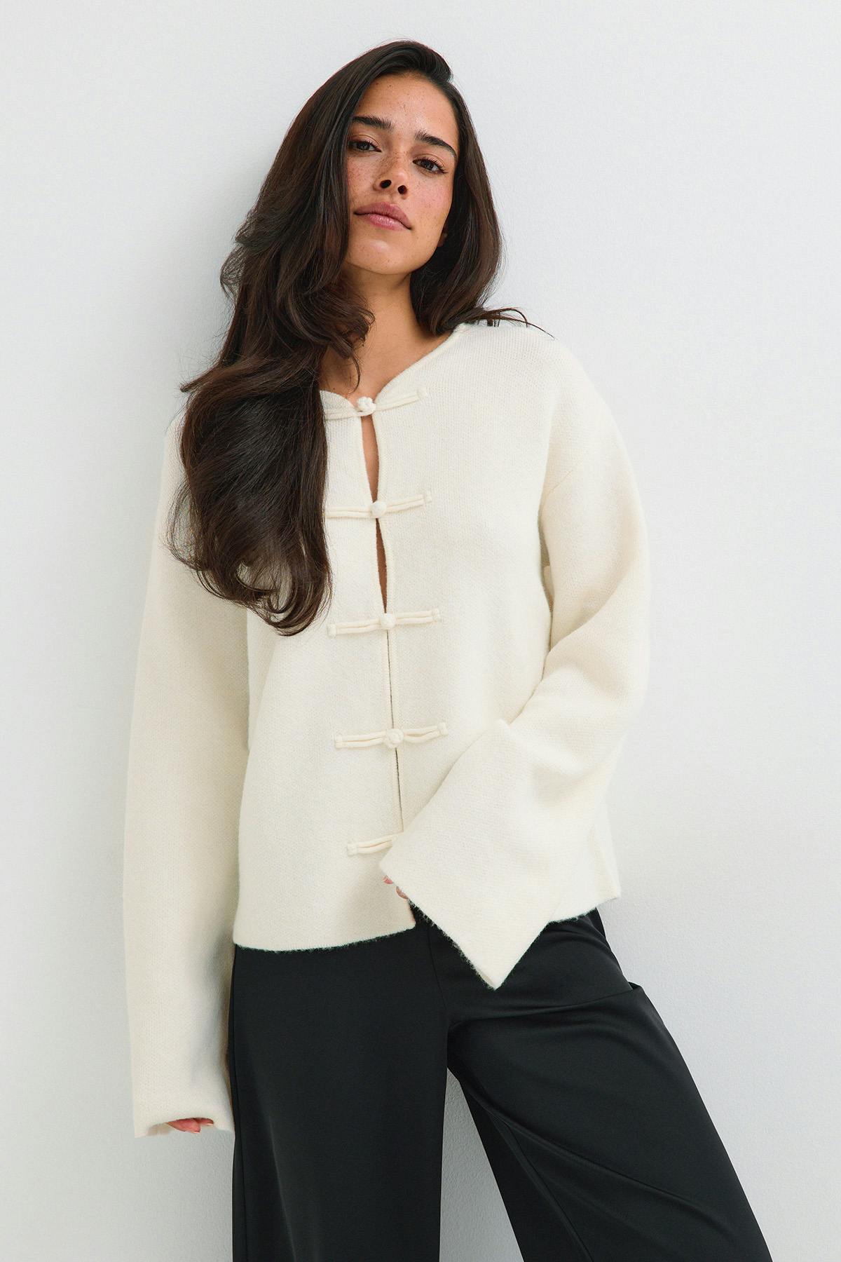 Knitted button cardigan