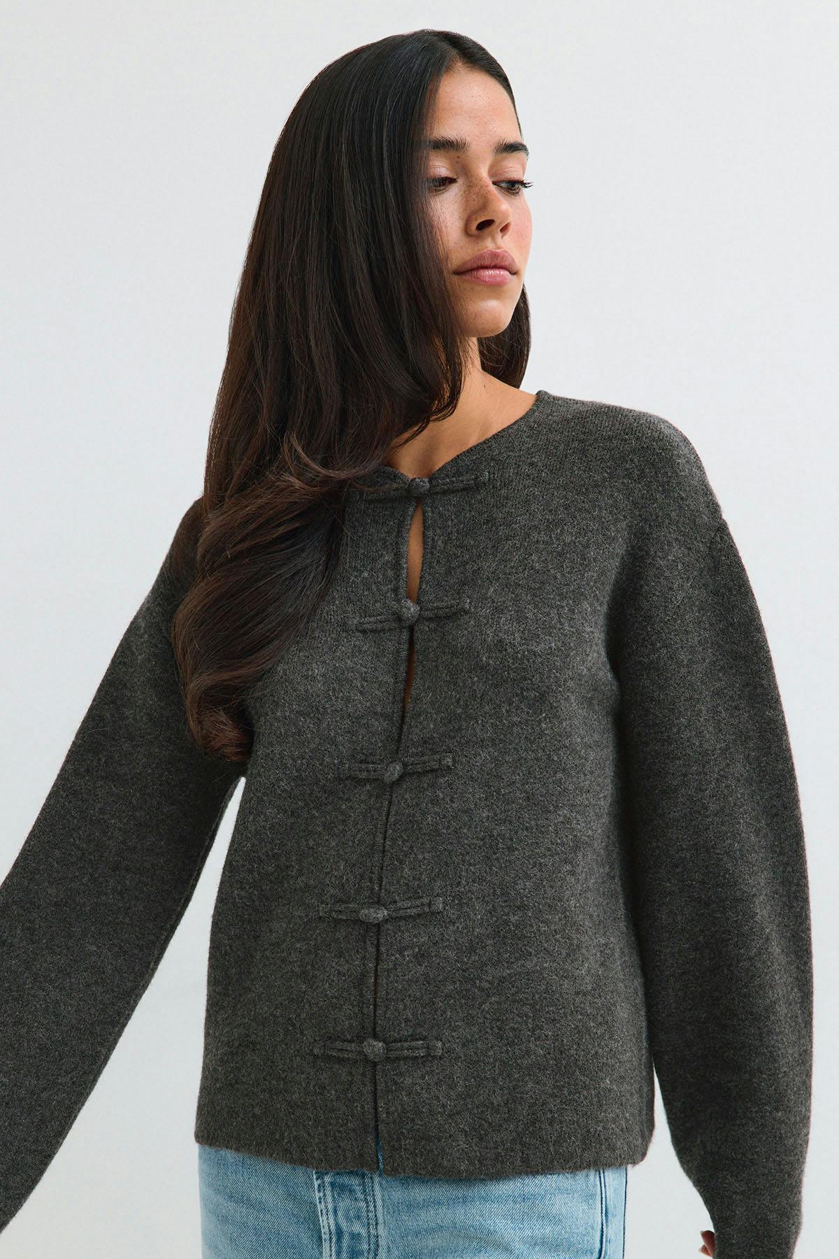 Knitted button cardigan