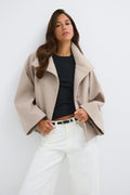 Wide sleeve felt jacket