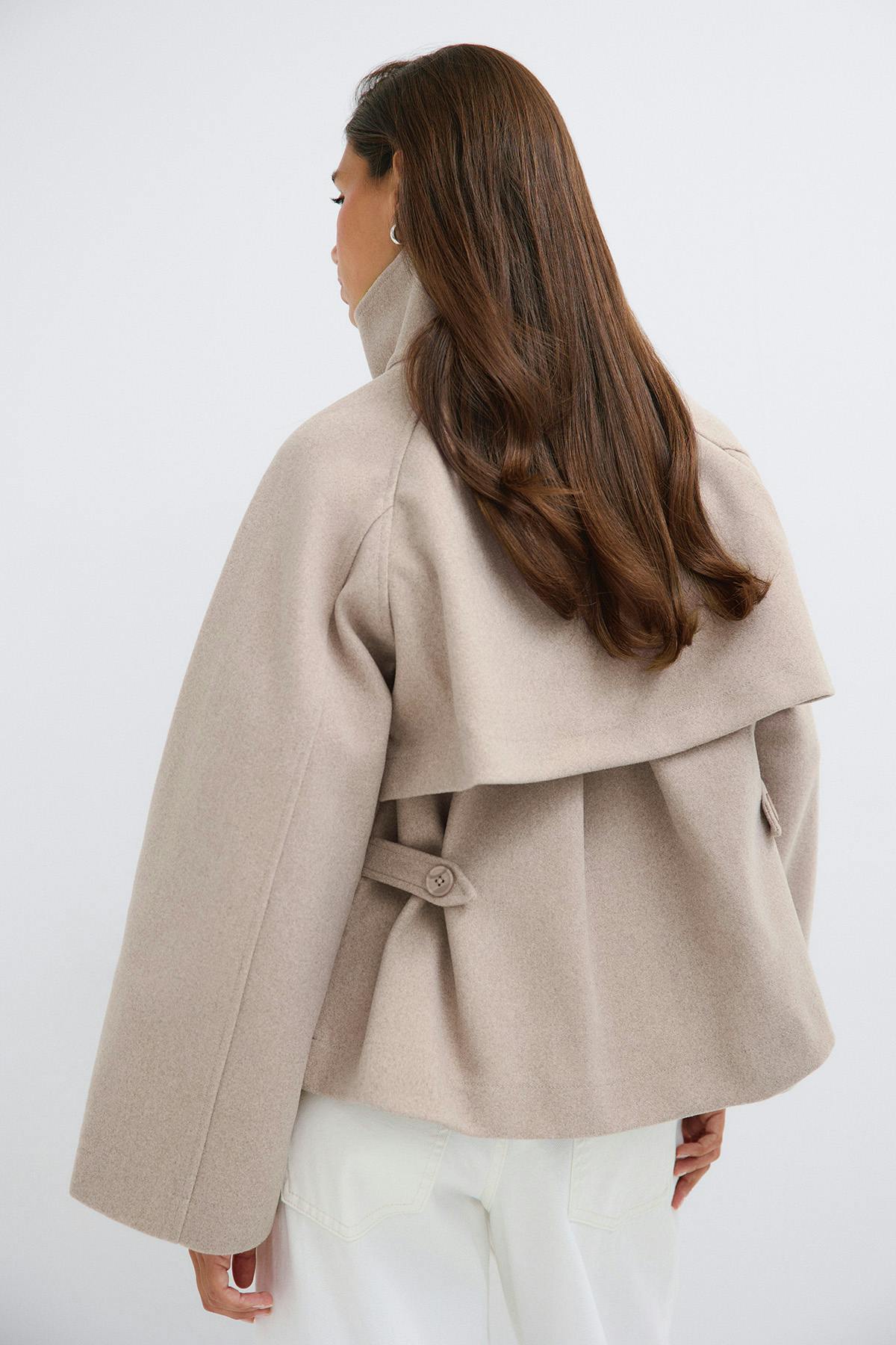 Wide sleeve felt jacket