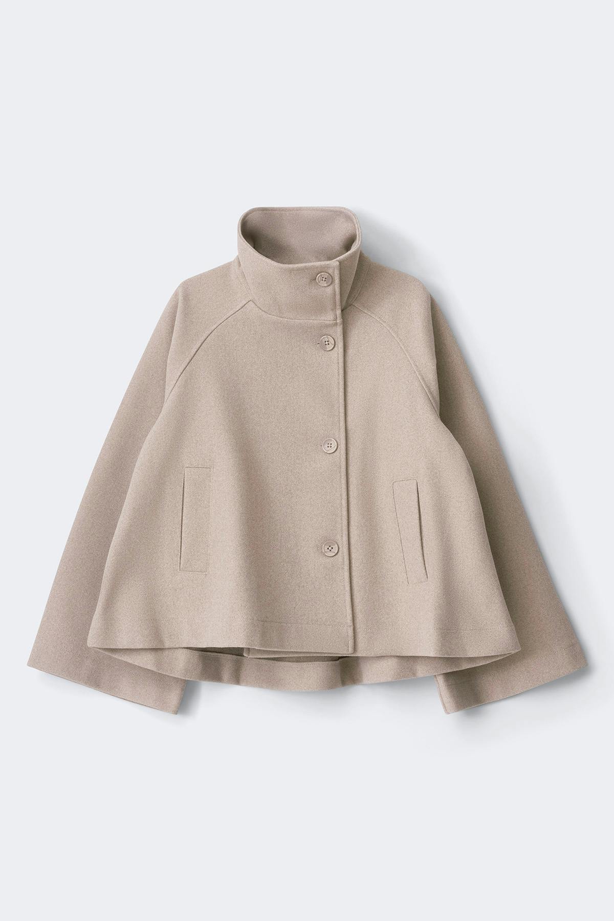 Wide sleeve felt jacket