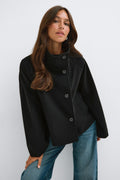 Wide sleeve felt jacket