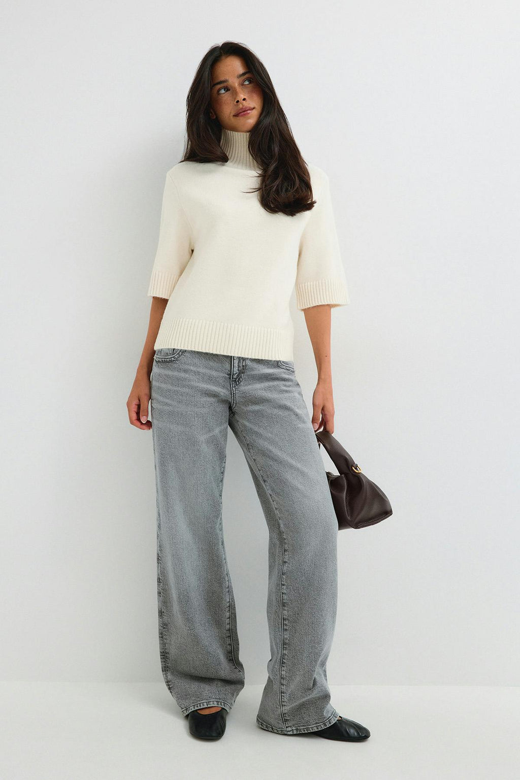 Short sleeve knitted polo top