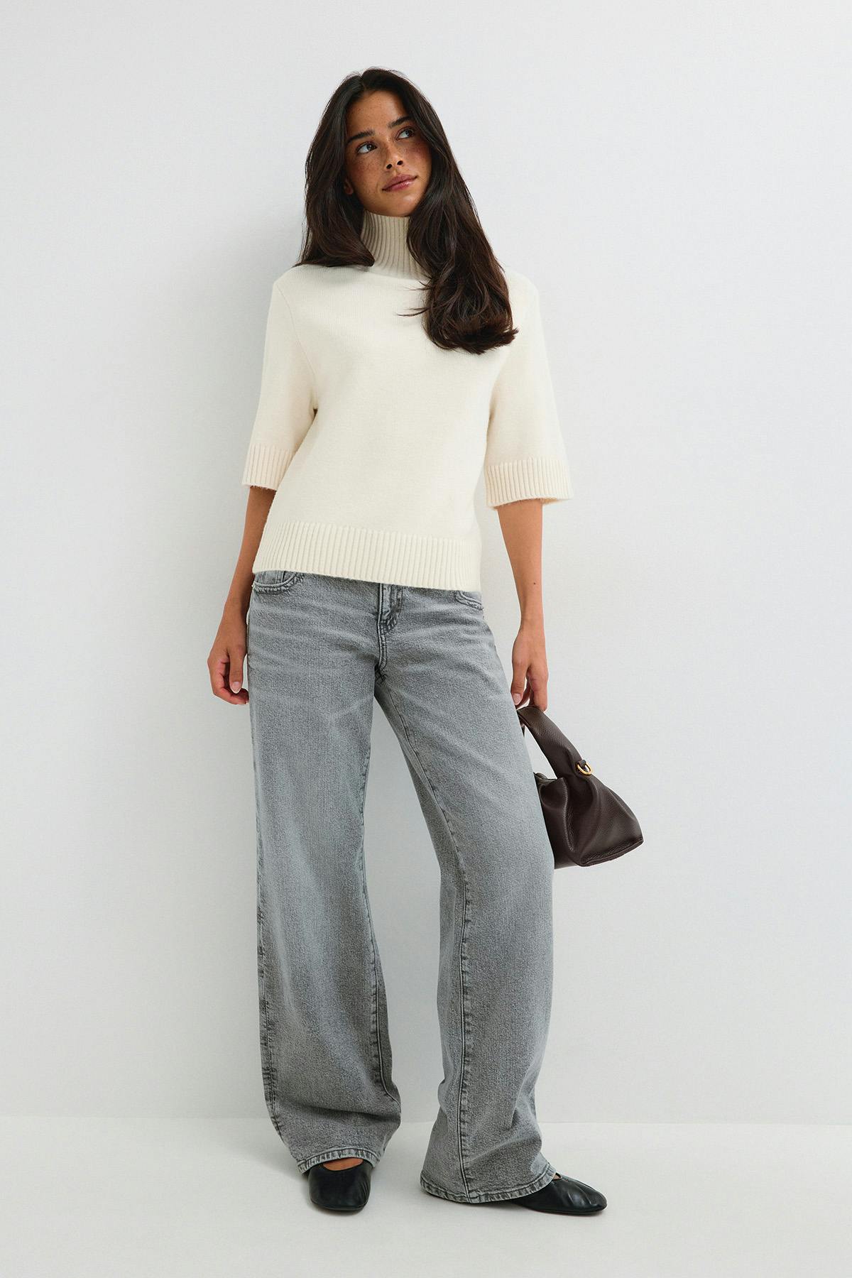 Short sleeve knitted polo top