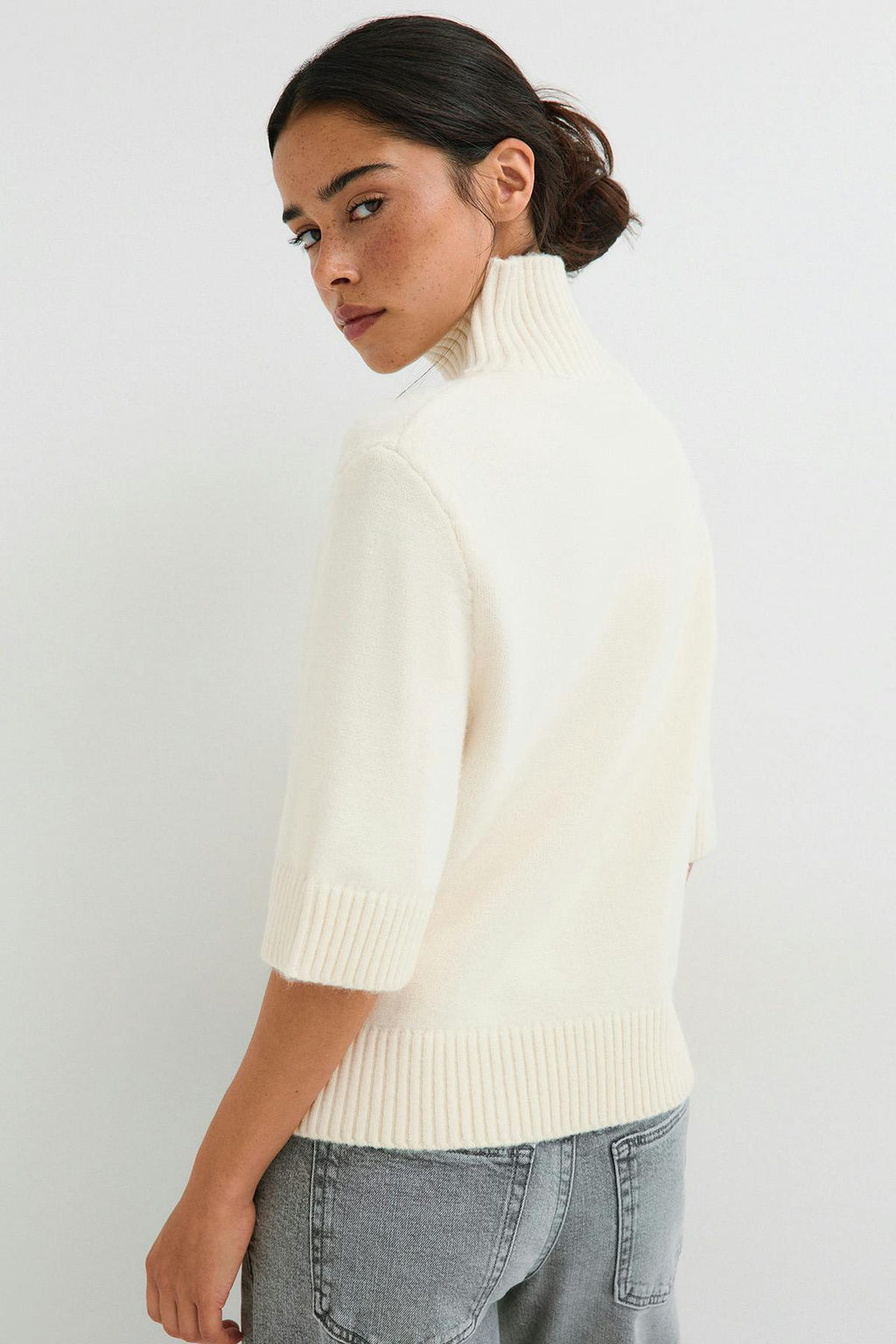 Short sleeve knitted polo top