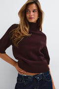 Short sleeve knitted polo top