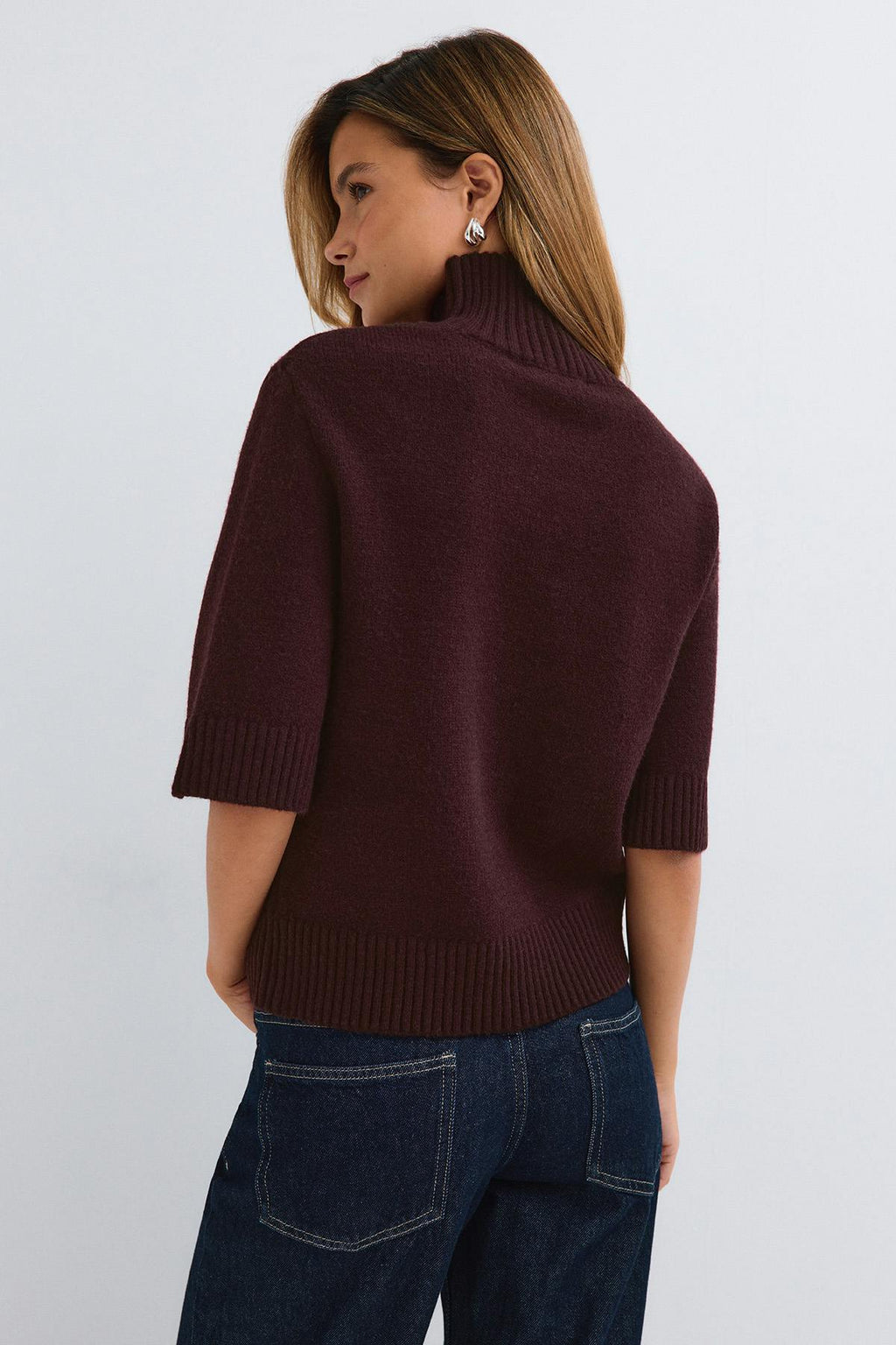 Short sleeve knitted polo top
