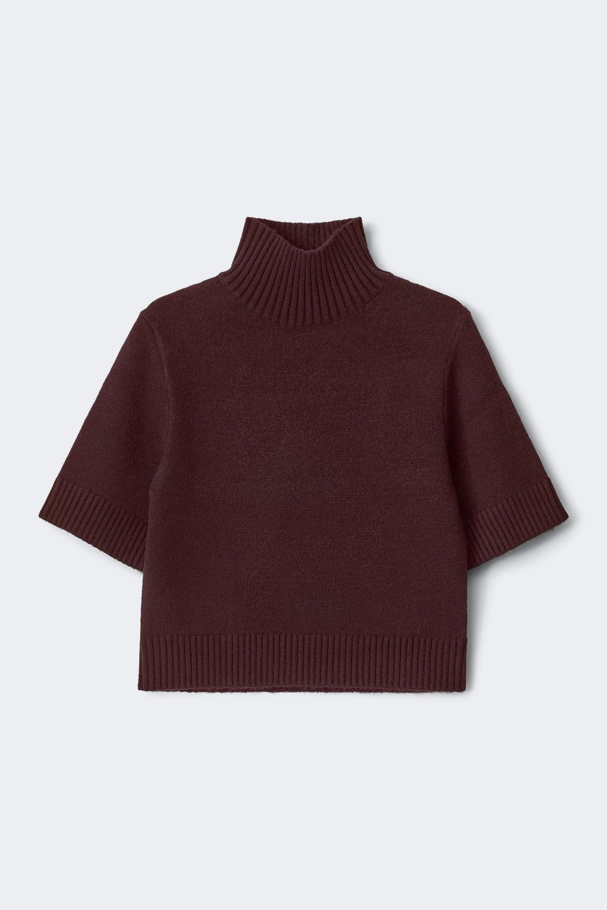 Short sleeve knitted polo top