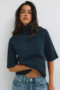 Short sleeve knitted polo top
