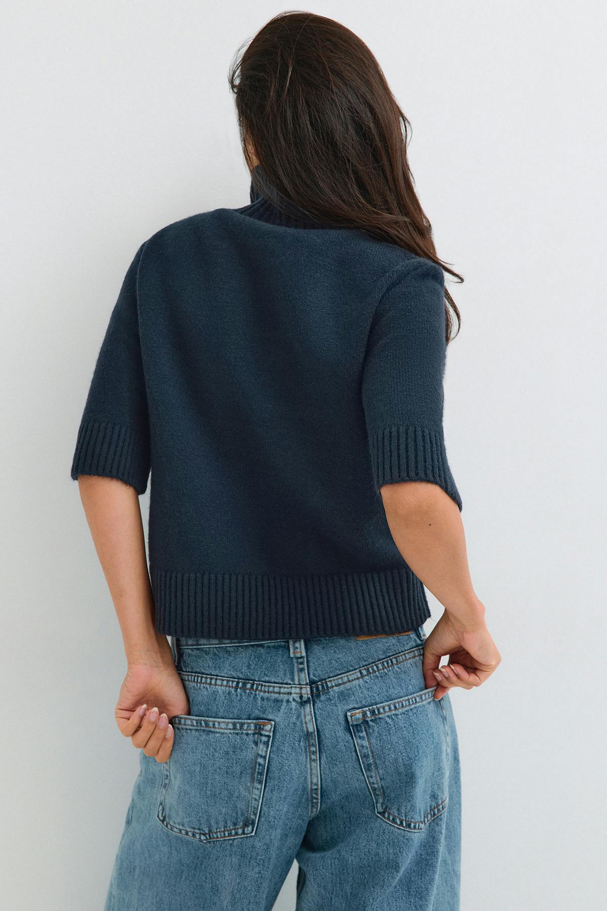 Short sleeve knitted polo top