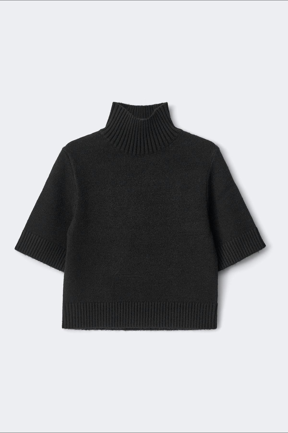 Short sleeve knitted polo top