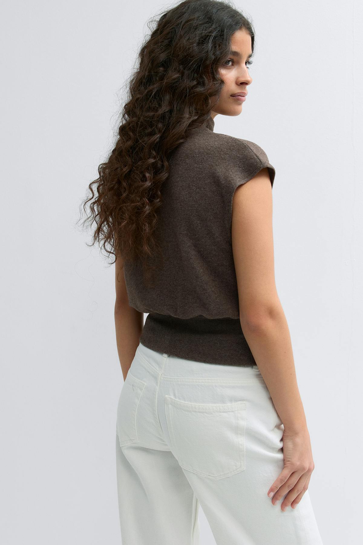 Soft funnel neck top