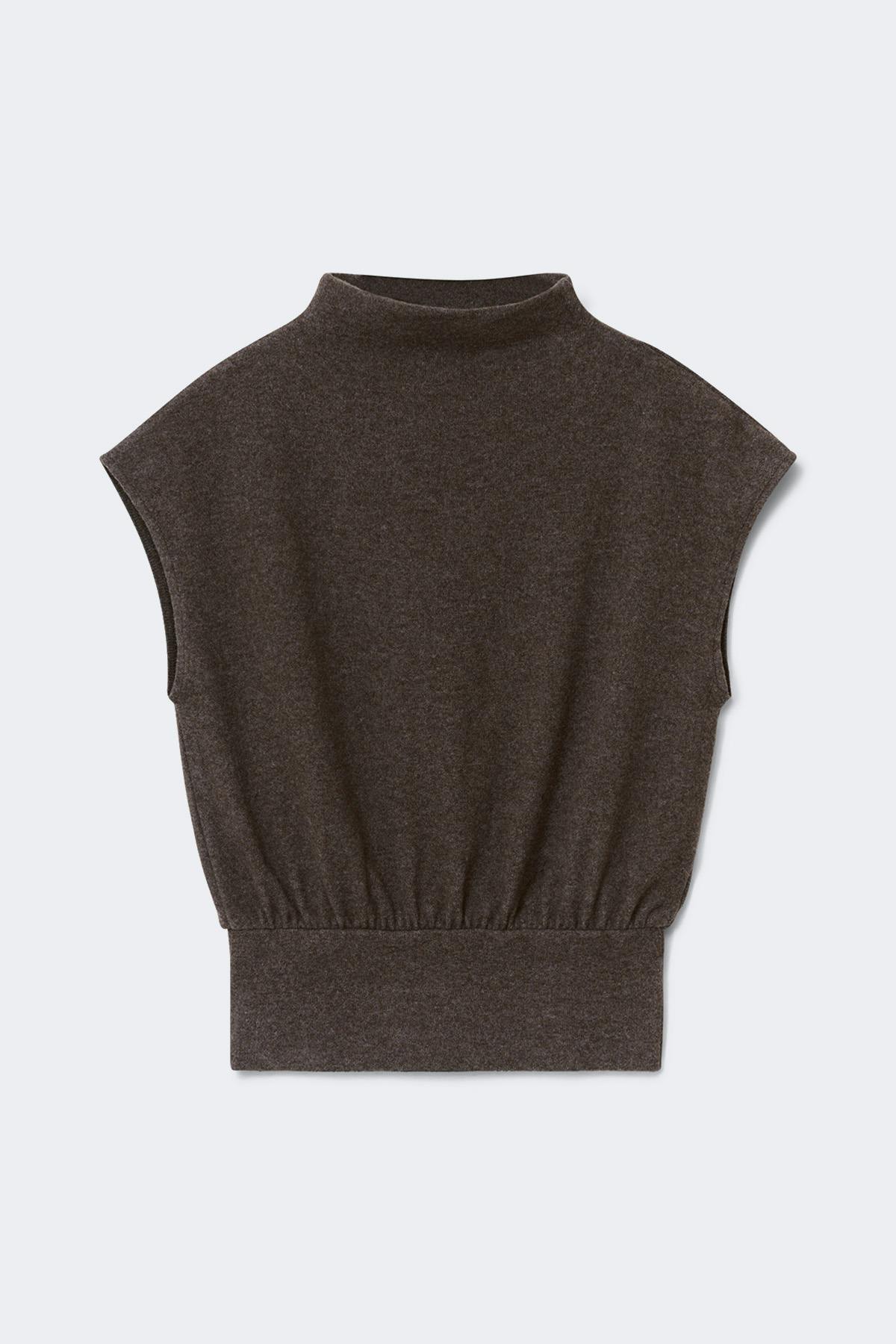 Soft funnel neck top