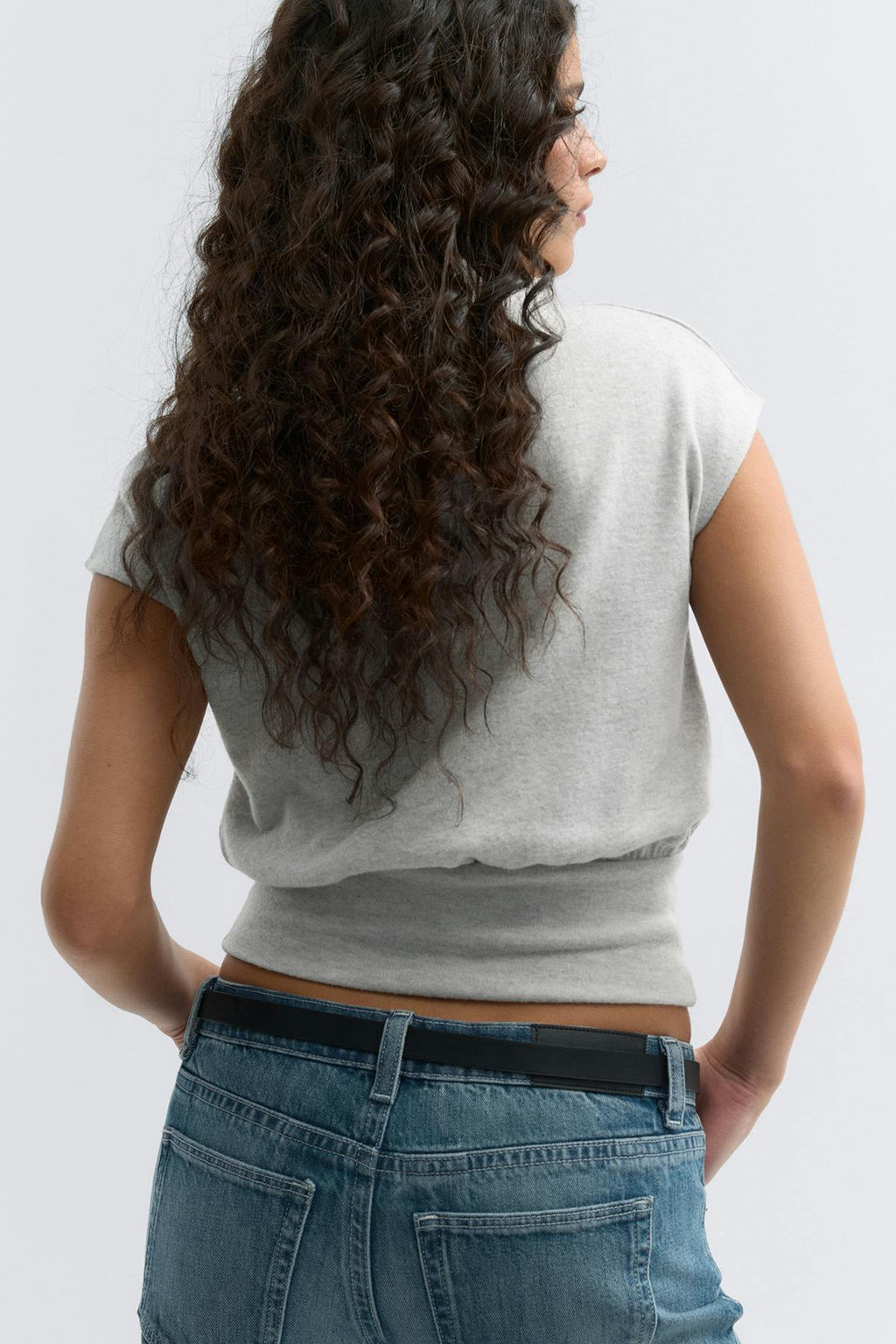 Soft funnel neck top