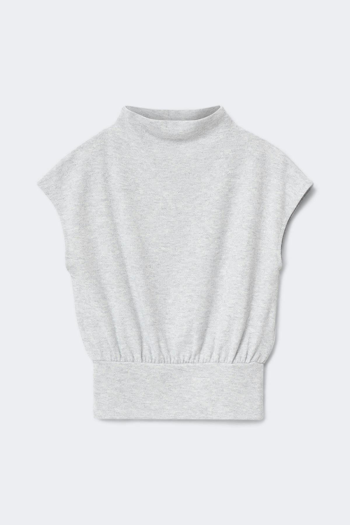 Soft funnel neck top