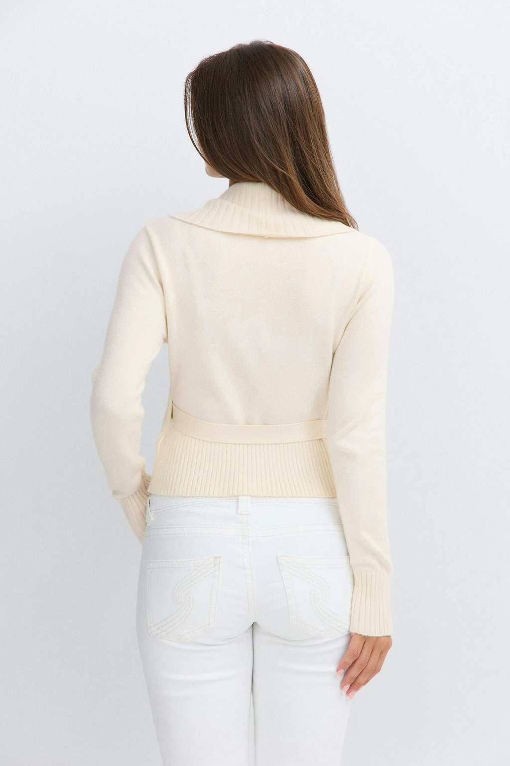 14+ knitted wrap sweater