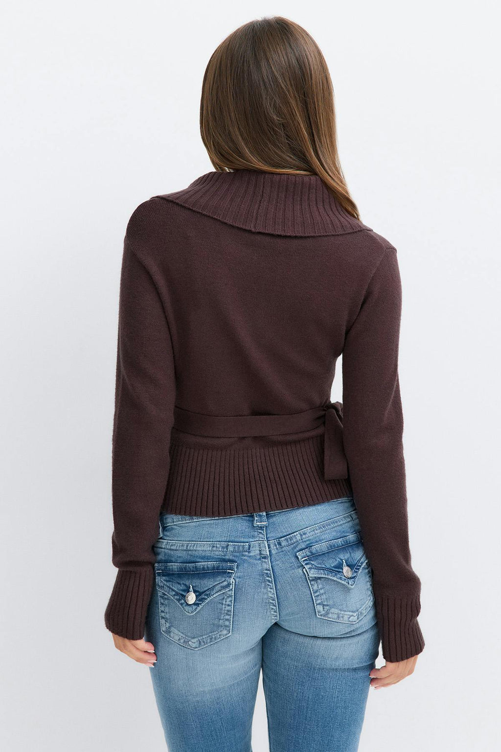 14+ knitted wrap sweater