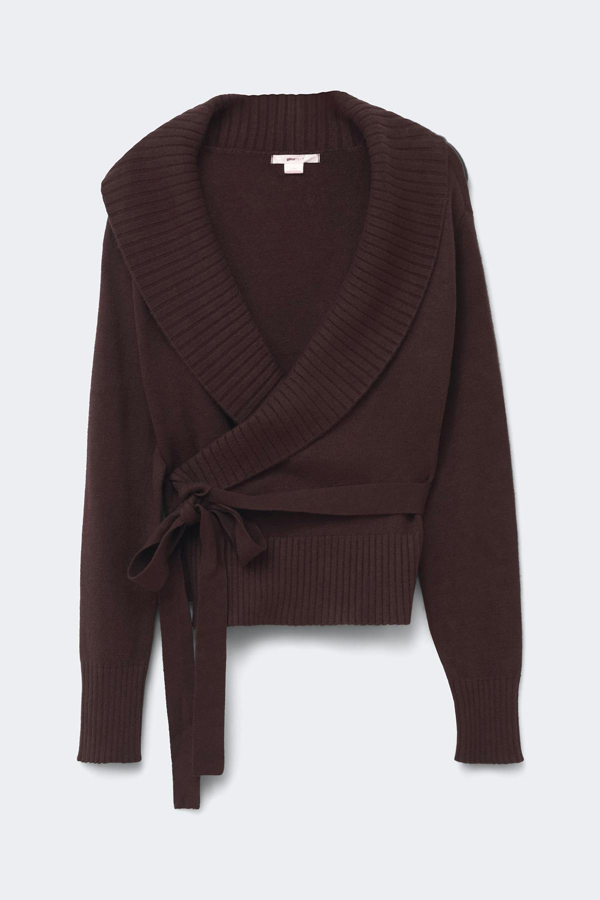 14+ knitted wrap sweater