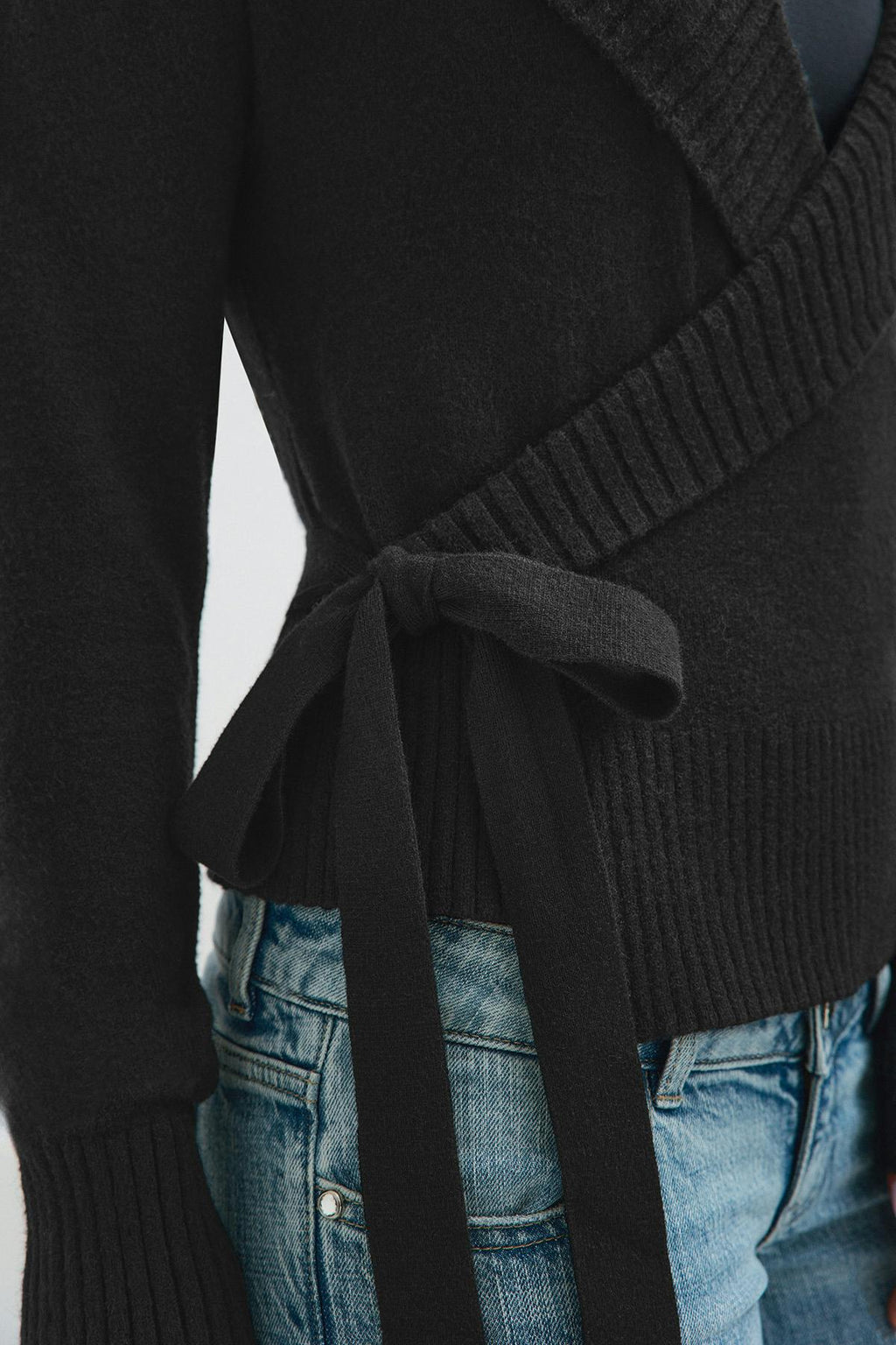 14+ knitted wrap sweater