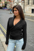14+ knitted wrap sweater