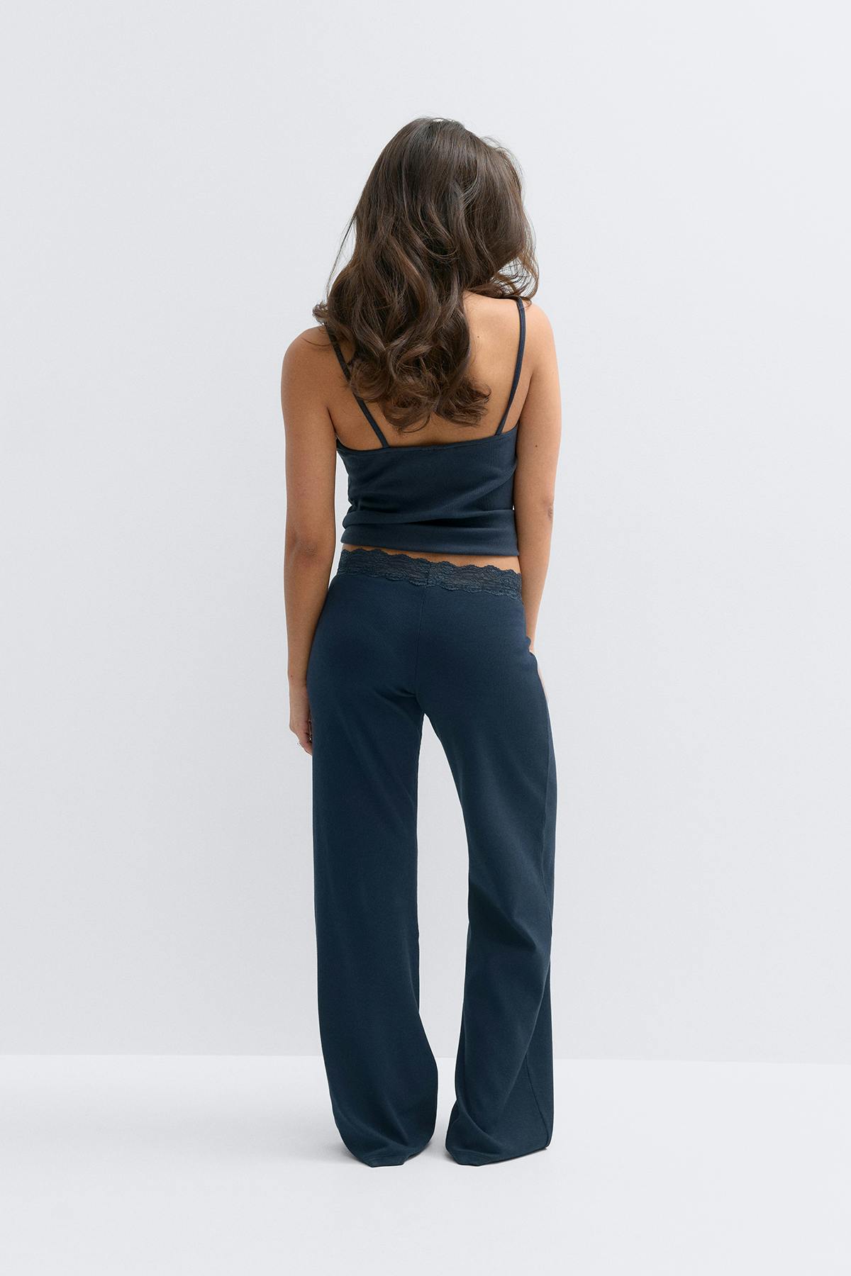 14+ lace detail trousers