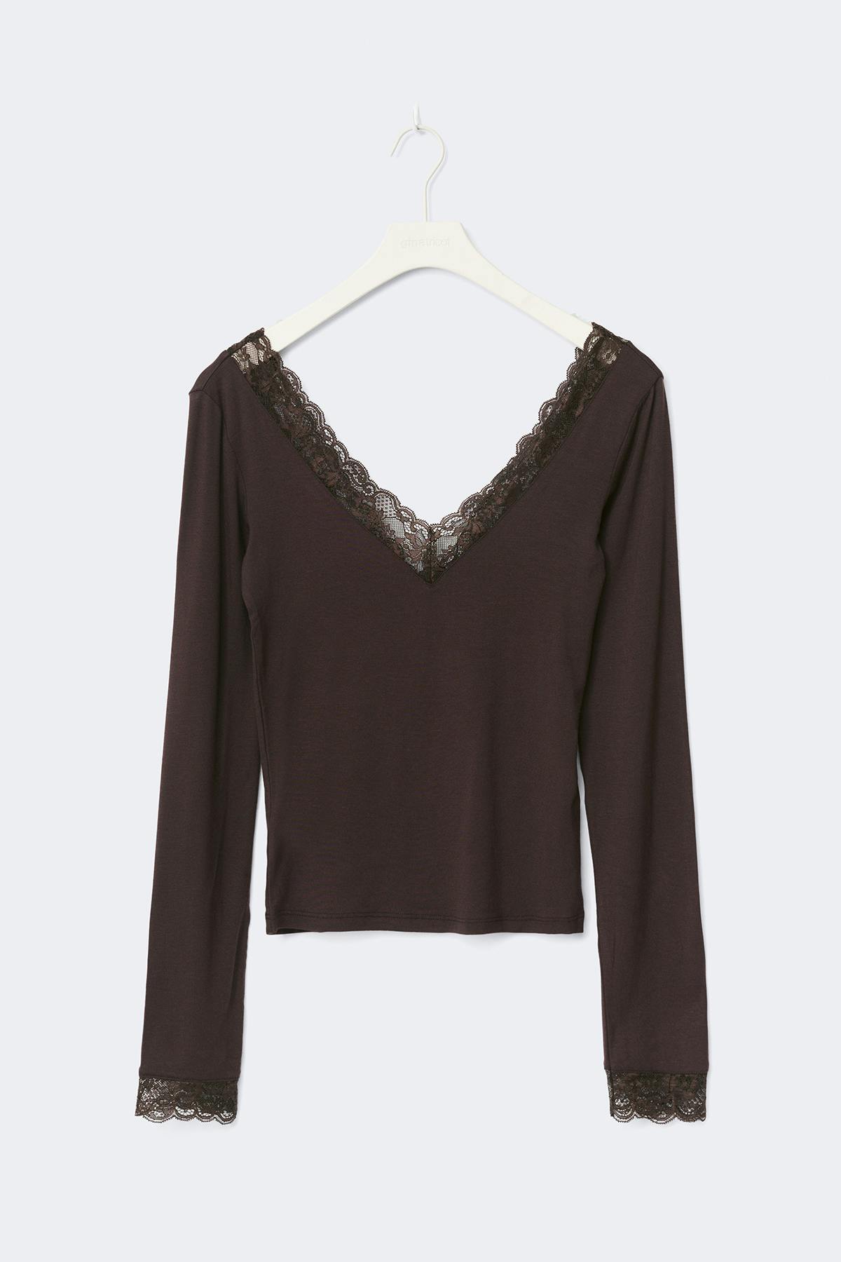 Soft lace loungewear top