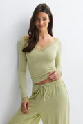 Soft lace loungewear top