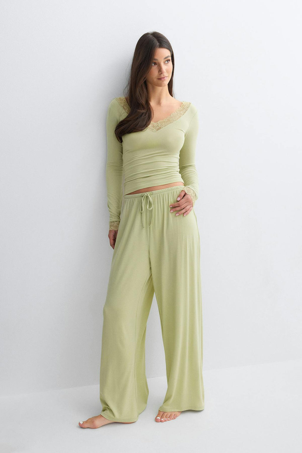 Soft lace loungewear top