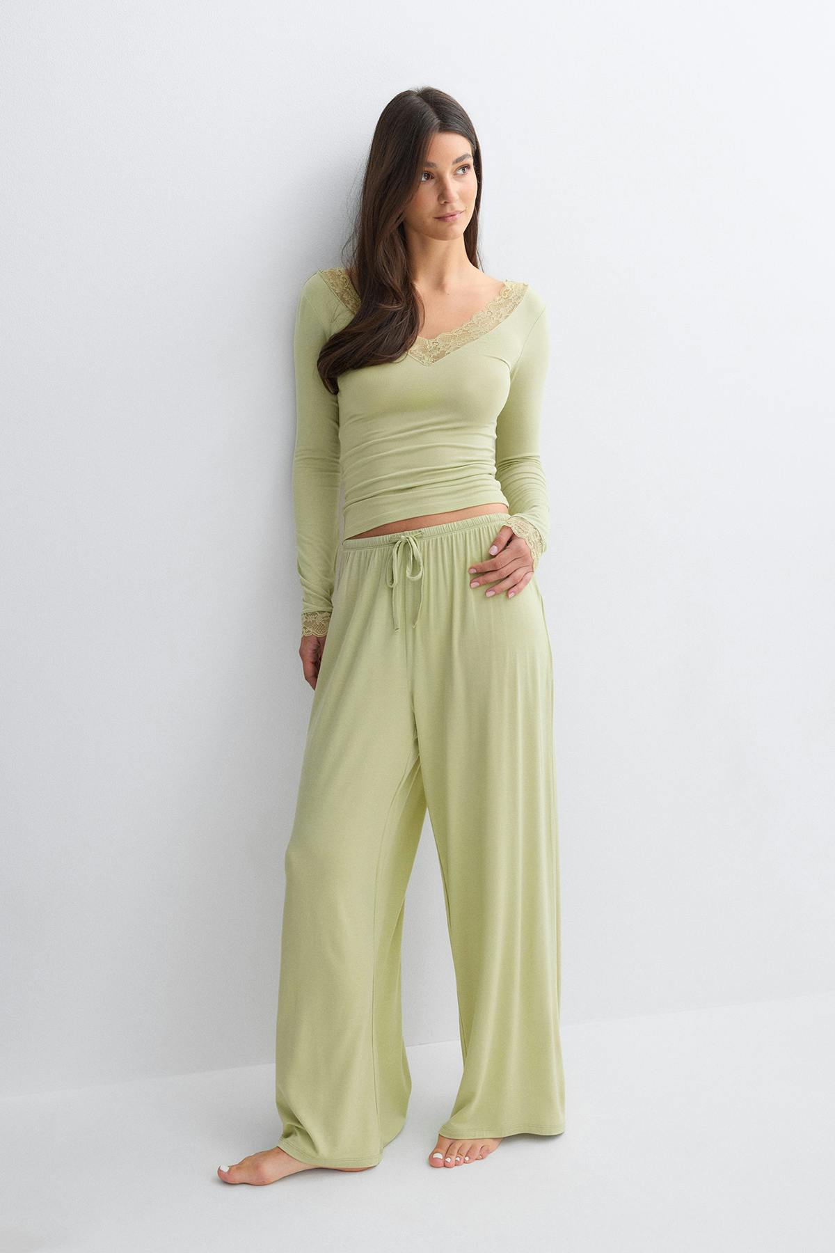 Soft lace loungewear top
