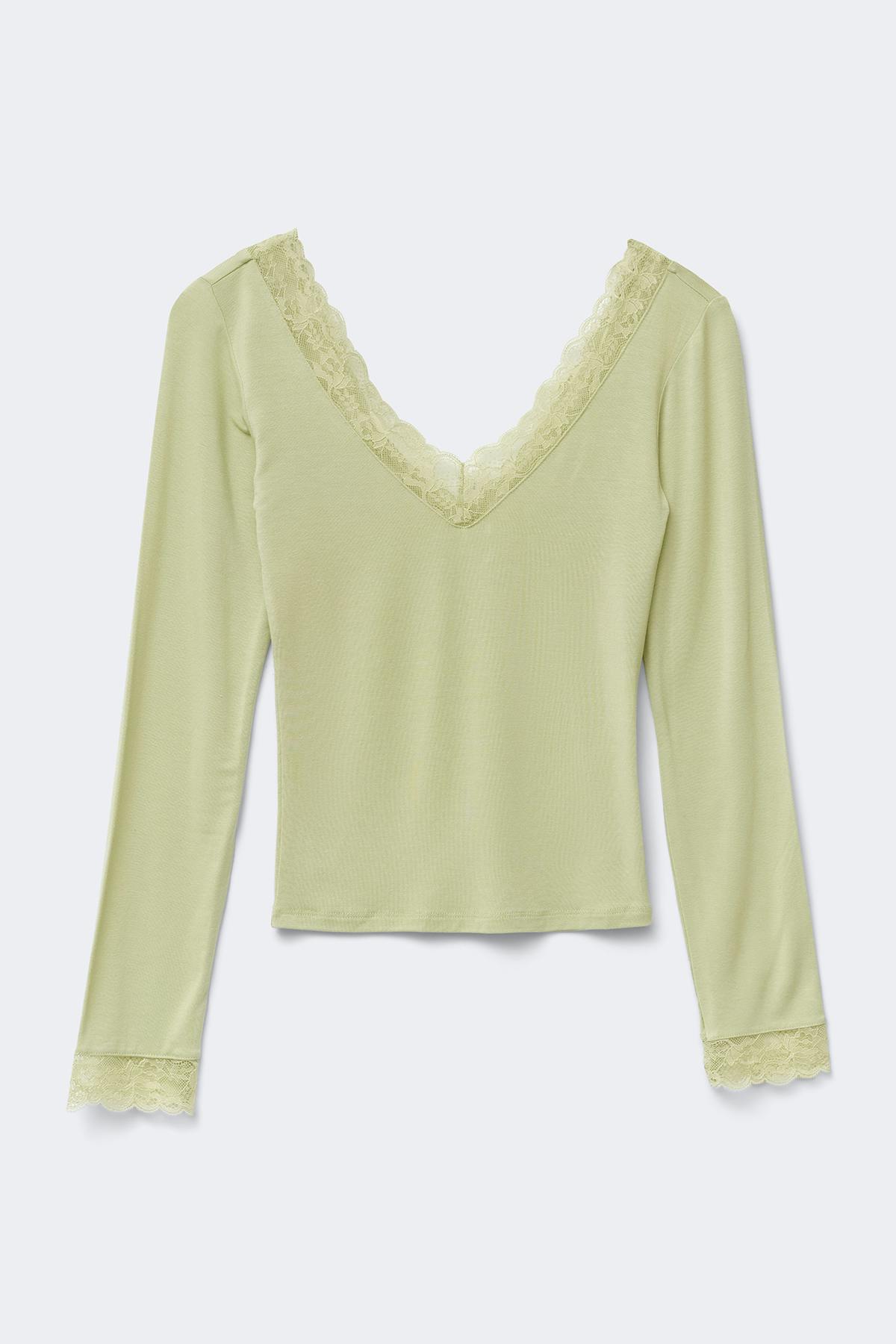 Soft lace loungewear top