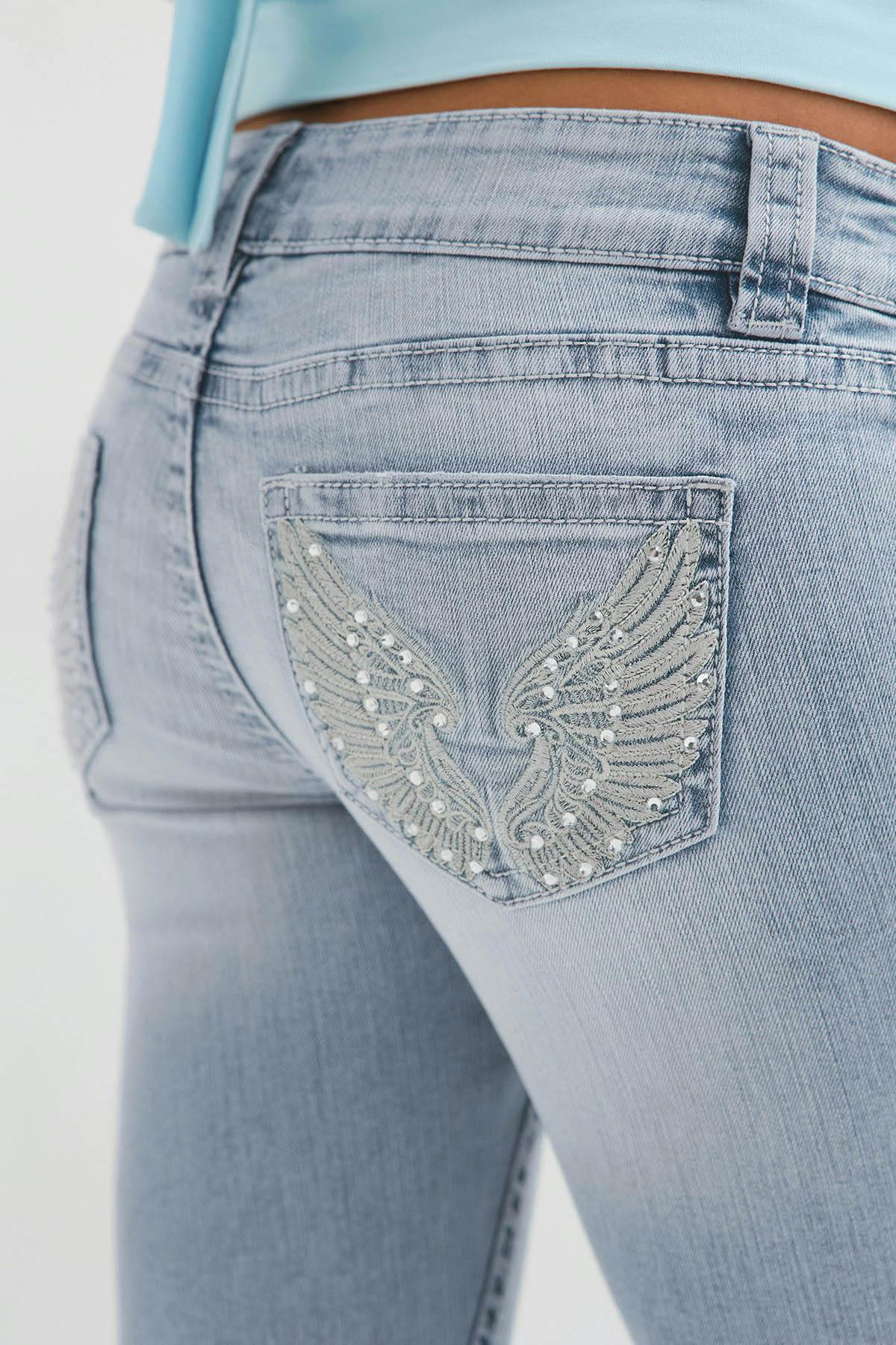 14+ sparkle low flare jeans